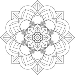 Easy Mandala coloring book simple and basic for beginners, seniors and children. Set of Mehndi flower pattern for Henna drawing and tattoo. Decoration in ethnic oriental, Indian style.