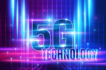 Obraz premium 5G conceptual information technologies background illustration