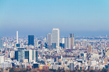Naklejka premium Aerial View of Tokyo - View of Ikebukuro 