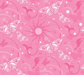 Fototapeta premium seamless background with butterflies