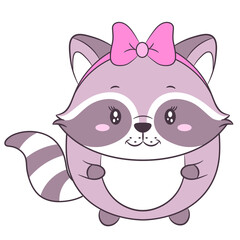 cute racoon drawing for sticker print
