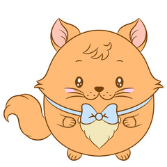 cute cat drawing with cute bow