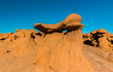 Toadstool Shaped Hoodoos, Goblin Valley State Park, Utah, USA