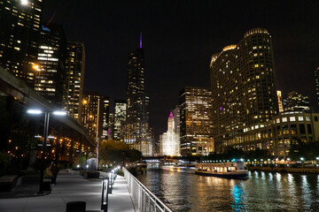 Fototapeta na wymiar city at night, Chicago