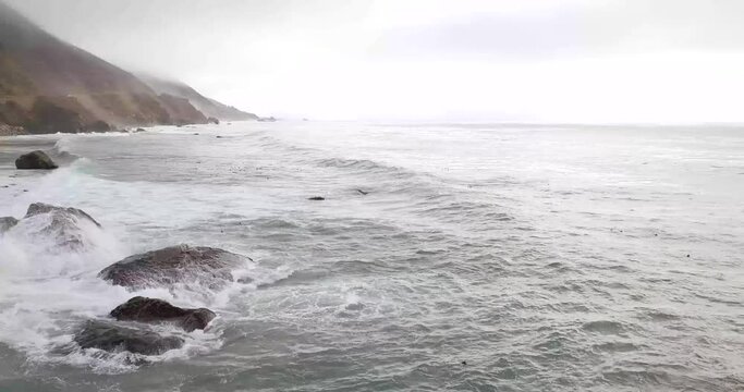 Waves Crashing on the Beach