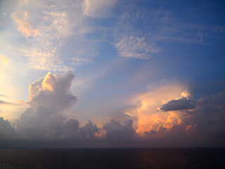 Fototapeta premium Stormy ocean horizon at sunrise