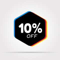 Special offer sale red tag. This is the concept of the price list for discounts, of an advertising campaign, advertising marketing sales, a 10% off discount, a unique offer. Vector illustration.