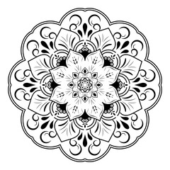 Mandala pattern design with hand drawn, Vector mandala Oriental pattern, Unique design with petal flower. Concept relax and meditation use for page logo book