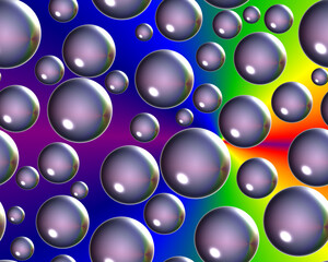 Silver white circular galaxy lights, abstract background with bubbles