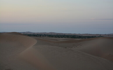 Desert moon and beautiful adventure in the dunes 