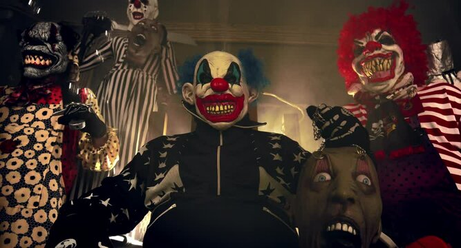 Halloween party horror clowns.  