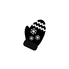 Winter mittens icon, Christmas isolated symbol, Xmas graphic design template, vector illustration