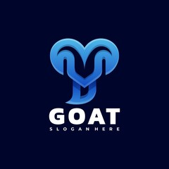 Vector Logo Illustration Goat Gradient Colorful Style.