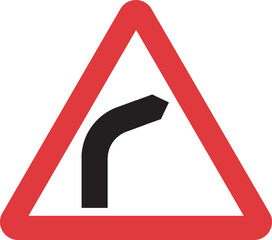 Bend to right warning sign