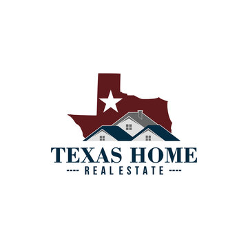 texas home realty and property logo design vector