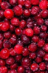Frozen cranberry background.