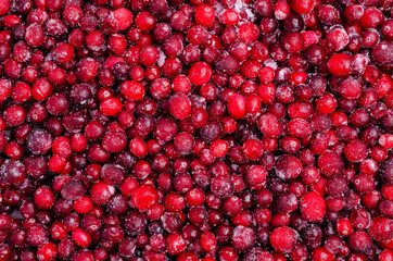 Frozen cranberry background.