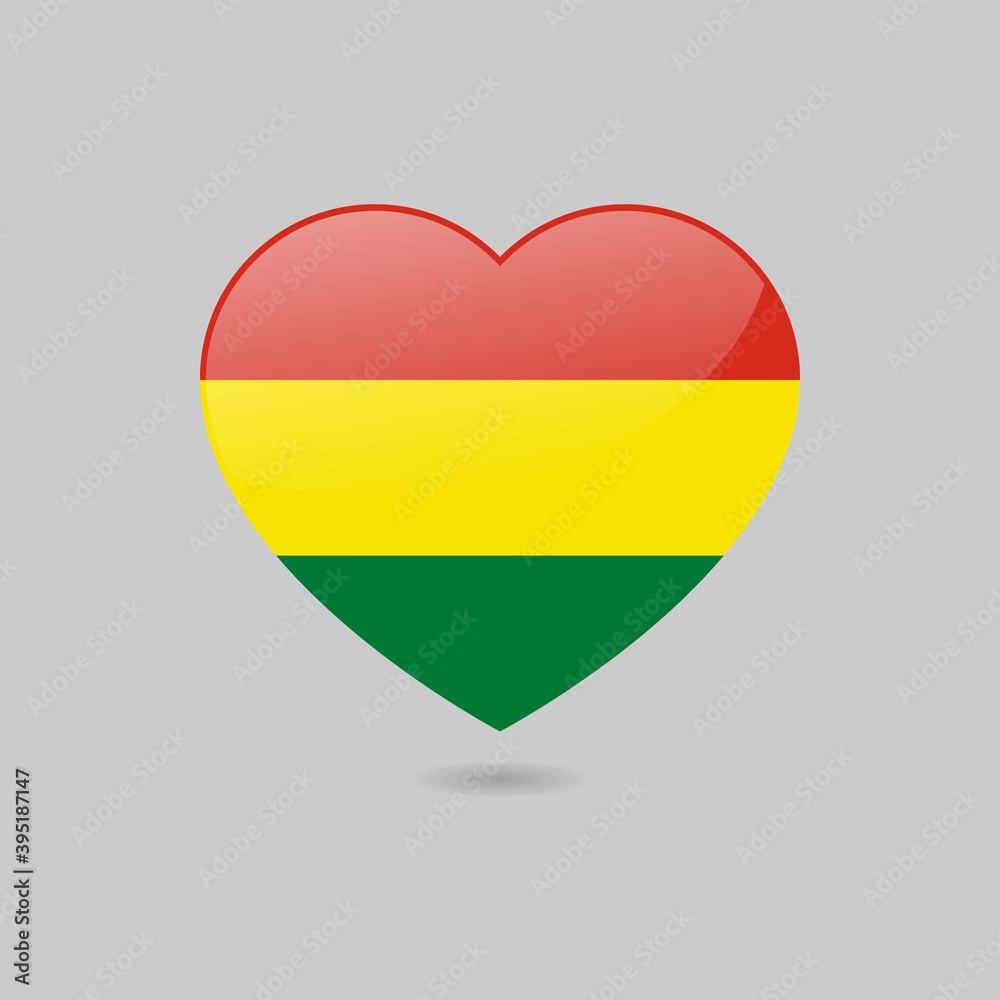 Canvas Prints Vector Glossy Bolivia Flag Heart