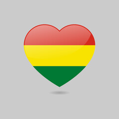 Vector Glossy Bolivia Flag Heart