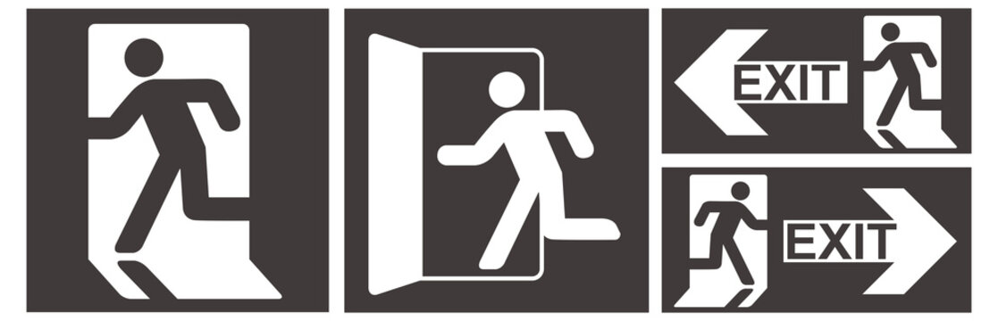 Emergency Exit Sign Icon Vector