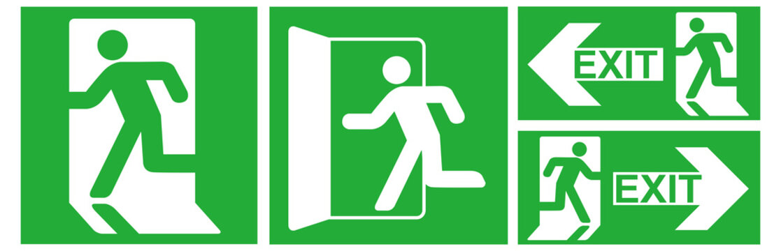 Emergency Exit Sign Icon Vector