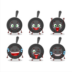 Cartoon character of frying pan with smile expression