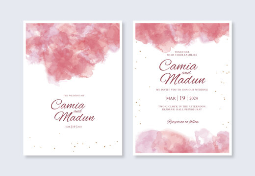 watercolor background for beautiful wedding invitation template