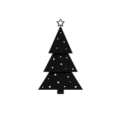 Fototapeta premium Christmas tree icon, isolated Xmas fir symbol, graphic design template, vector illustration