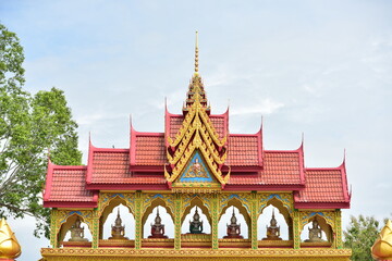 Temple and building Thai cultural arts in contemporary style