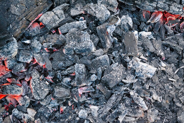 Black charcoal texture background. Close-up shot. Top view. Close-up charcoal texture.