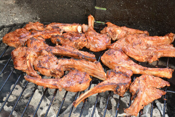 Lamb ribs BBQ at Home 