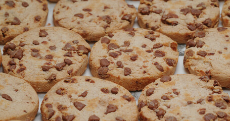 Chocolate chip cookies on plate