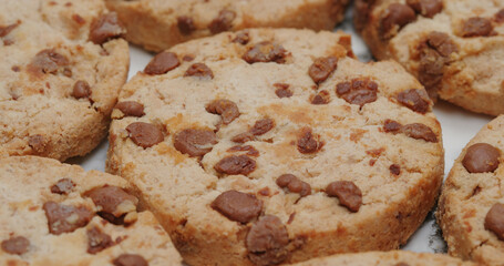 Chocolate chip cookies on plate