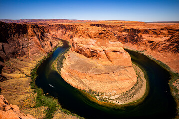 Arizona Horseshoe Bend of Colorado River in Grand Canyon. Enjoy freedom and explorer concept....