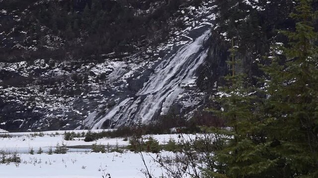 Nugget Falls Waterfall In the Winter