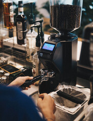 grinding coffee bean