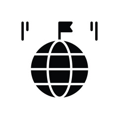 Black solid icon for country