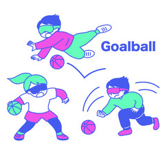 Goalball that blindfolds and distinguishes the sound inside the ball