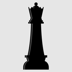 Queen chess piece simple flat vector icon isolated on lighe background for app webpage design.