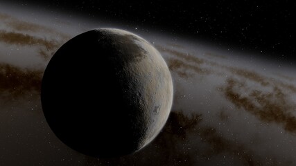 Naklejka premium Deep space planets in the starlight. science fiction illustration