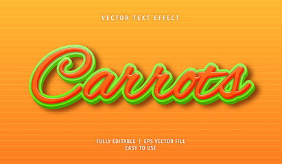 3D Carrots Text effect, Editable Text Style