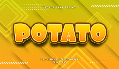 3D Potato Text effect, Editable Text Style