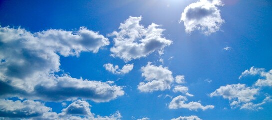 Obraz na płótnie Canvas 青空と雲　背景　素材