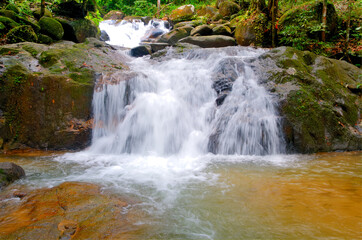 Fototapeta na wymiar Waterfall Cascades in Chanthaburi, Thailand (in high dynamic range)