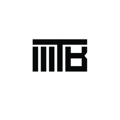 mtb monogram font logo icon design 