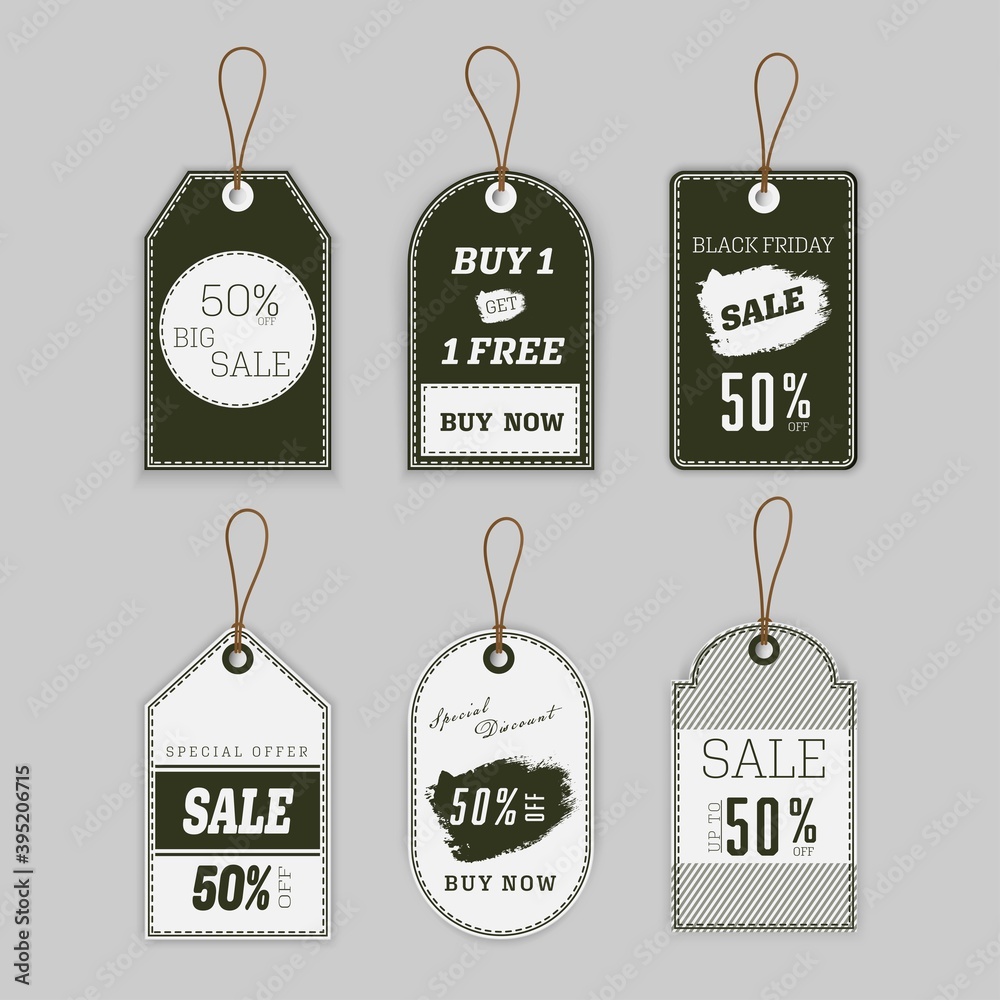 Wall mural vector sale tag design collection.label template design.