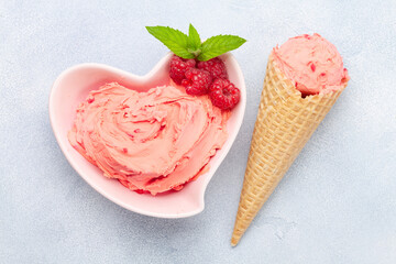 Homemade berry ice cream