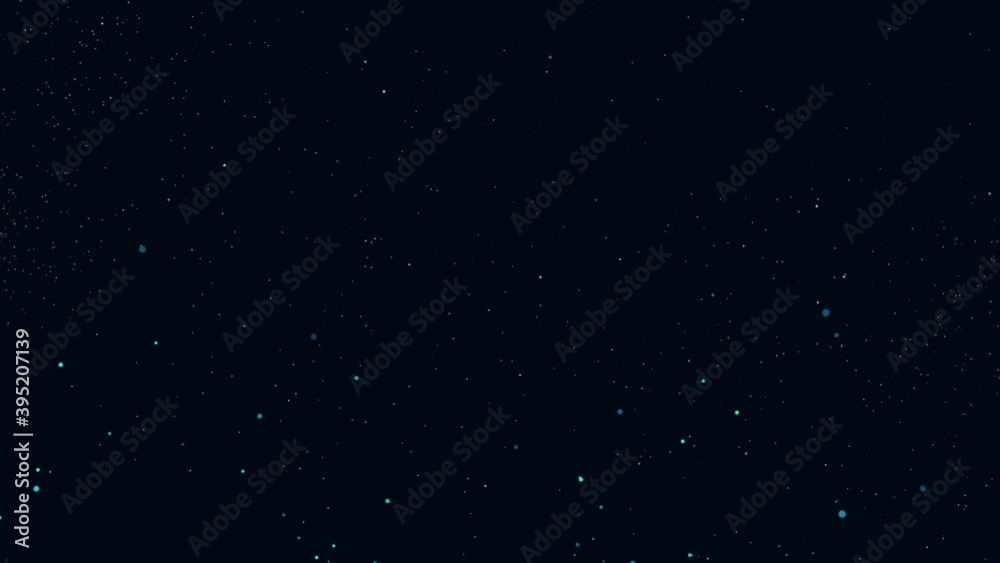 Wall mural looped motion design digital background with massive clouds of blue and violet particles in abstract