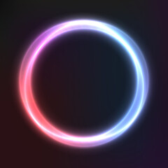 Abstract vector background from neon geometric shapes, vector template, round frame, wallpaper