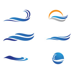 Set Waves Logo Template vector symbol